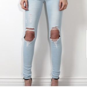  Flying Monkey Distressed Light Skinny Jeans